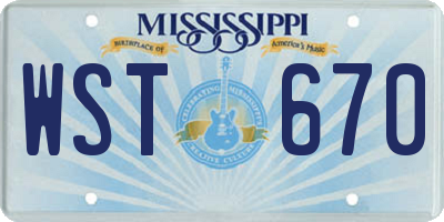 MS license plate WST670
