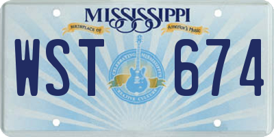MS license plate WST674