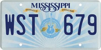 MS license plate WST679