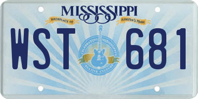 MS license plate WST681
