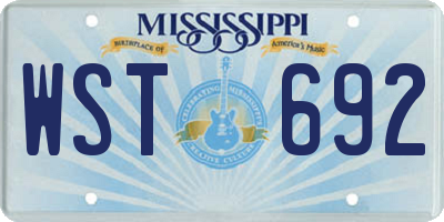 MS license plate WST692