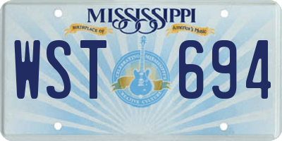 MS license plate WST694