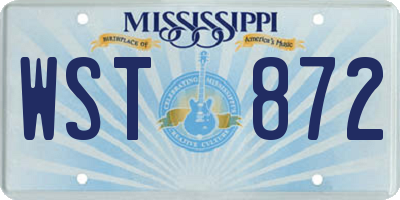 MS license plate WST872