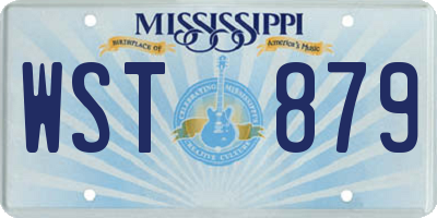 MS license plate WST879