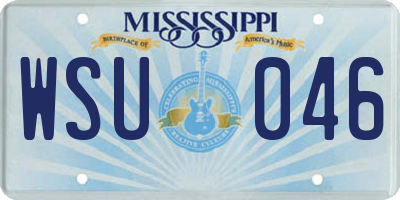 MS license plate WSU046