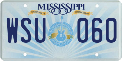 MS license plate WSU060