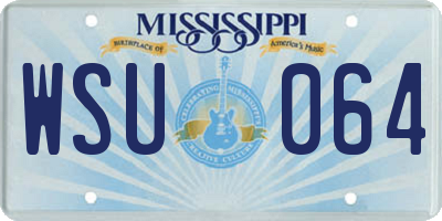 MS license plate WSU064