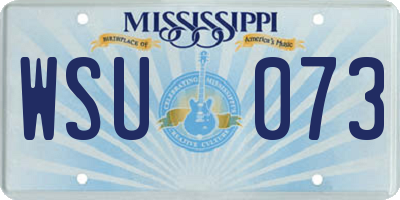 MS license plate WSU073