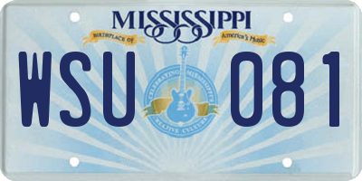 MS license plate WSU081