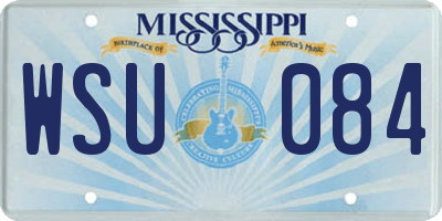 MS license plate WSU084