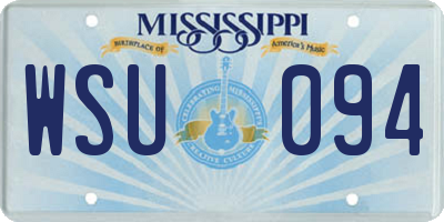 MS license plate WSU094