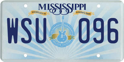 MS license plate WSU096