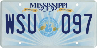 MS license plate WSU097