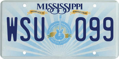 MS license plate WSU099