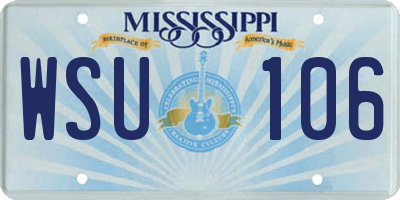 MS license plate WSU106