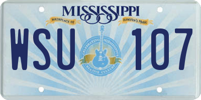 MS license plate WSU107