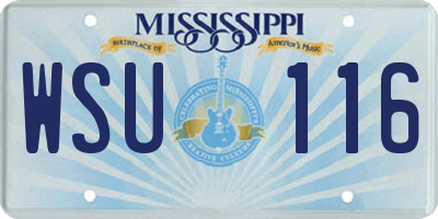 MS license plate WSU116