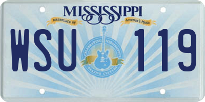 MS license plate WSU119