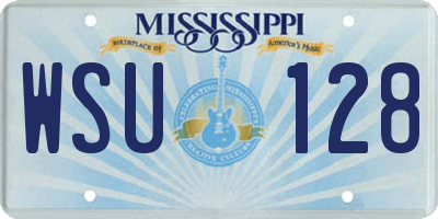 MS license plate WSU128