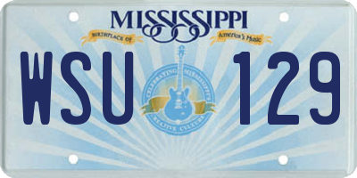 MS license plate WSU129