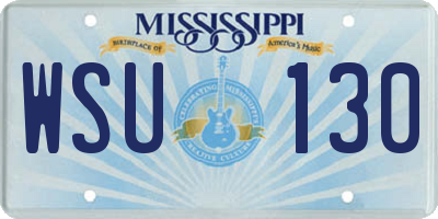 MS license plate WSU130