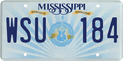 MS license plate WSU184