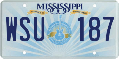MS license plate WSU187