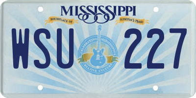 MS license plate WSU227