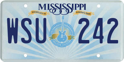 MS license plate WSU242