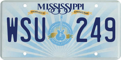 MS license plate WSU249