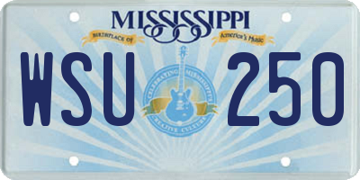 MS license plate WSU250