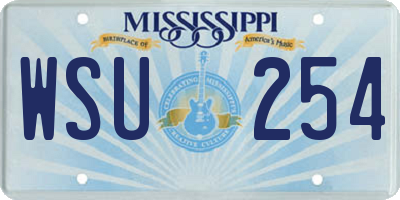 MS license plate WSU254