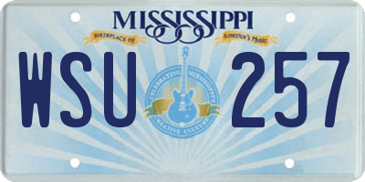 MS license plate WSU257