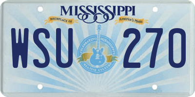 MS license plate WSU270