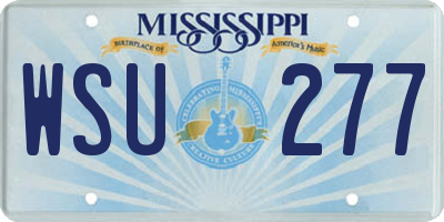 MS license plate WSU277