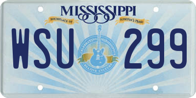 MS license plate WSU299