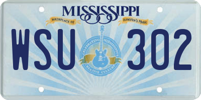 MS license plate WSU302