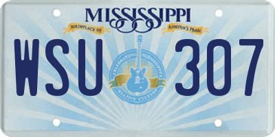 MS license plate WSU307