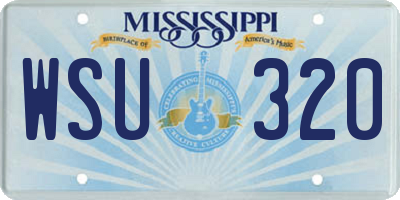 MS license plate WSU320