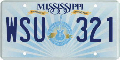 MS license plate WSU321