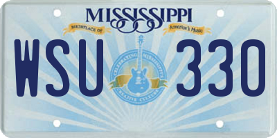MS license plate WSU330