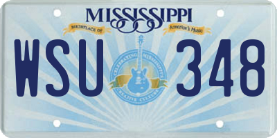 MS license plate WSU348