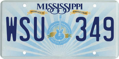 MS license plate WSU349