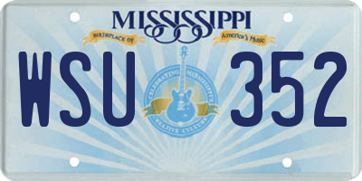 MS license plate WSU352