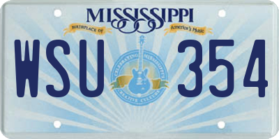 MS license plate WSU354
