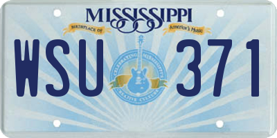 MS license plate WSU371