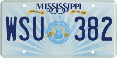 MS license plate WSU382