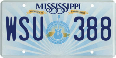 MS license plate WSU388