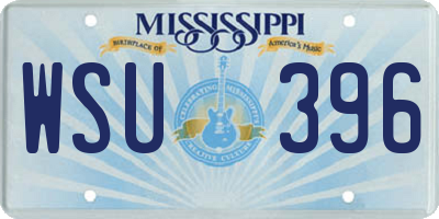 MS license plate WSU396