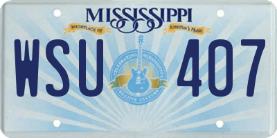 MS license plate WSU407